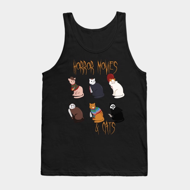 Funny horror movies and cats Tank Top by LittleAna